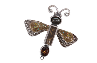 Vintage Silver Plated Dragonfly Brooch