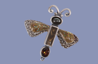 Vintage Silver Plated Dragonfly Brooch